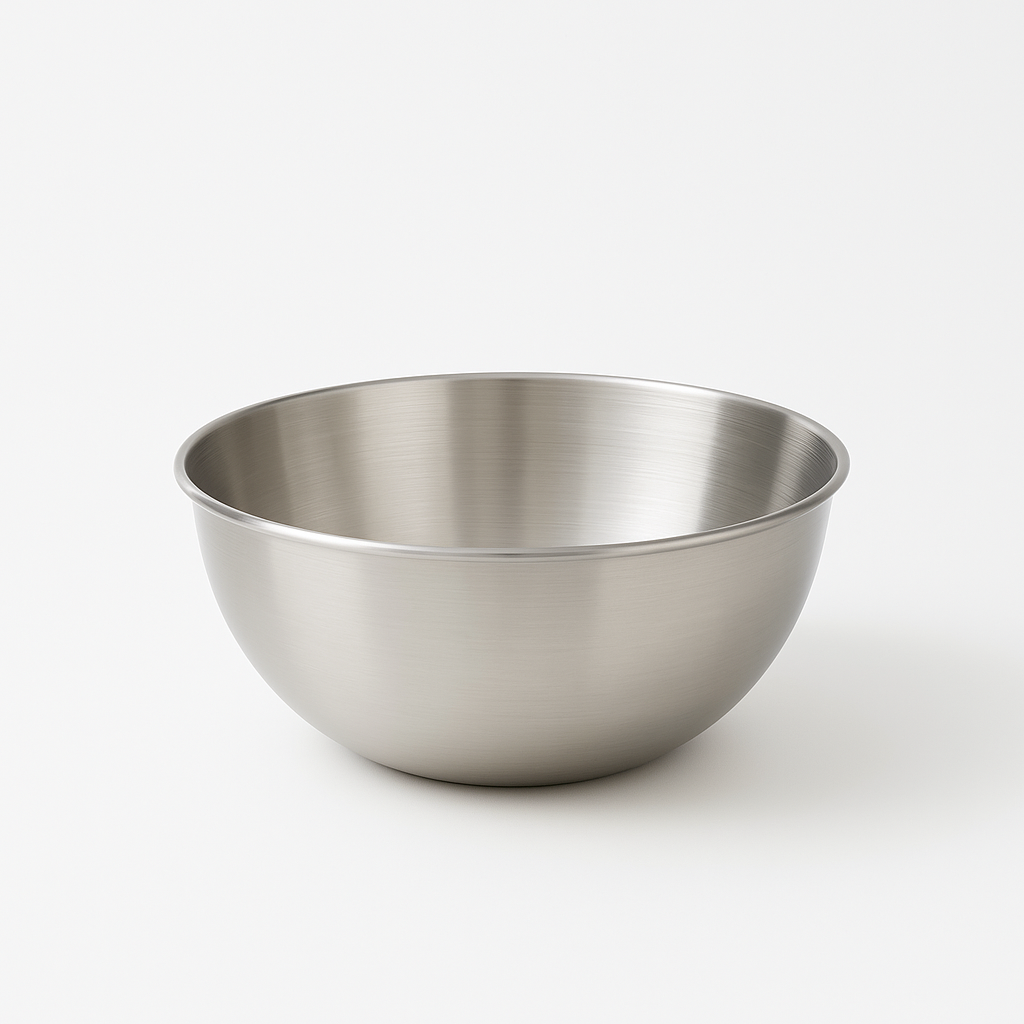 Миска салатник для кухни металлическая 2.1 л / 23 см / миска из нержавеющей стали 304 серебристая 2100 мл