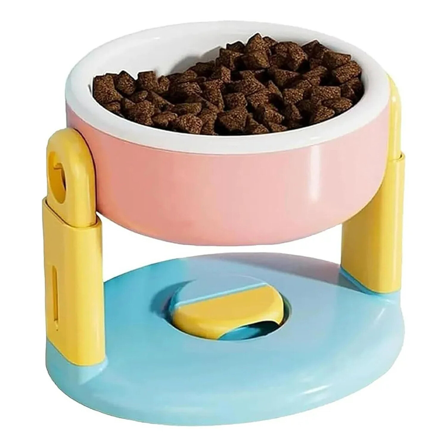 Лiftable Suction Cup Pet Bowl, Adjustable Height Food and Water Dish for Cat Dog, Non-slip Elevated Dog Cat Dish for Small Medium Large Pets, Easy to Clean Durable Design (Pink), PP+ABS, 14.5*19*16 см, 505 г, 1 комплект