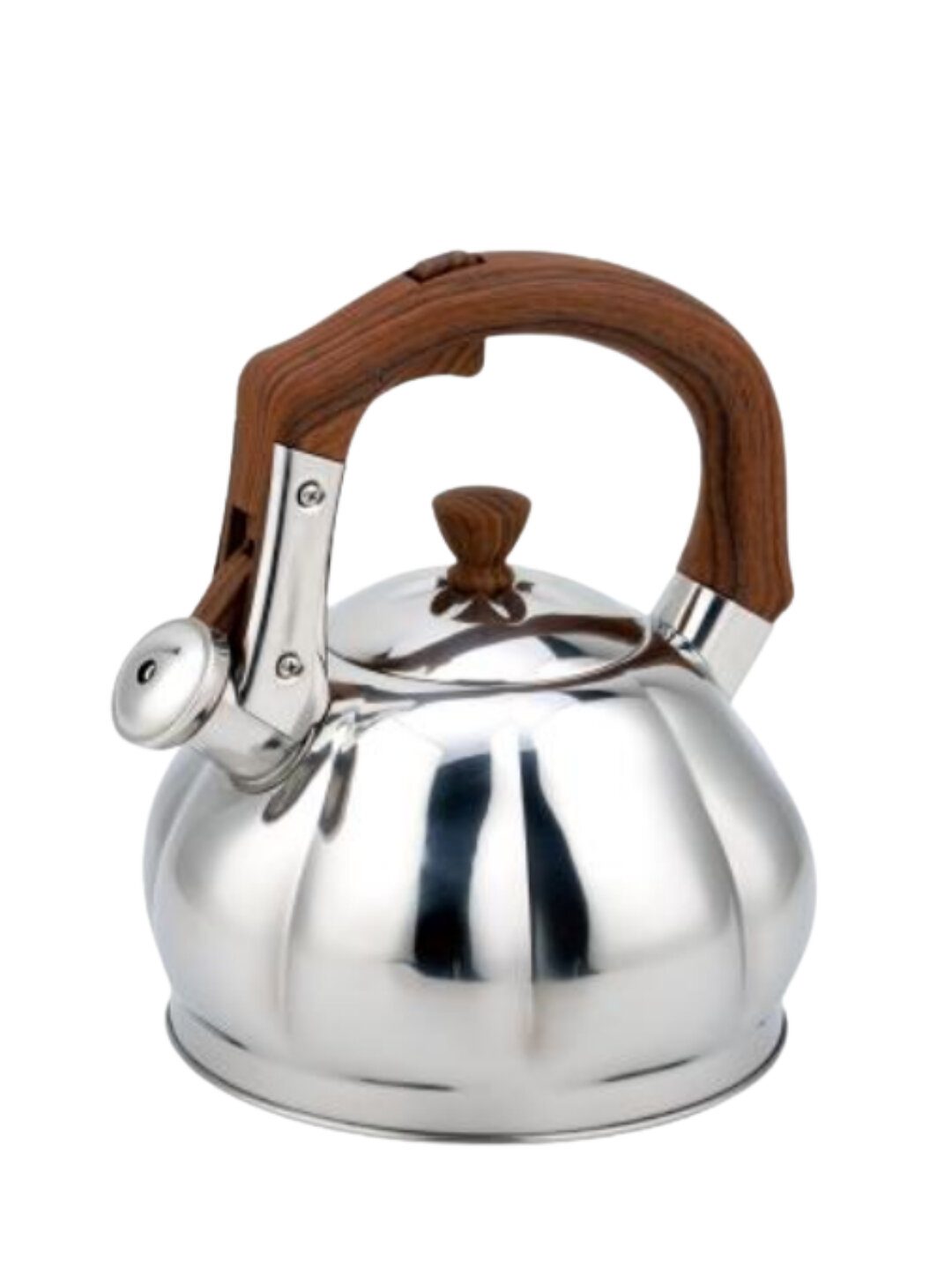 Haus Roland чайник 3 л, нержавеющая сталь, со свистком, деревянная ручка