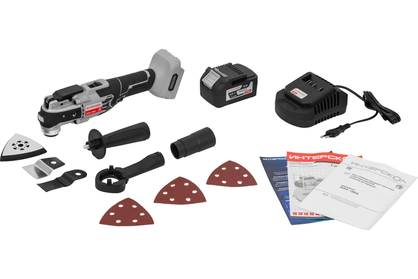 Резак универсальный 18В 5000-19000колебаний/мин бесщеточный аккумуляторный MФА-18ВМ ИНТЕРСКОЛ 766.4.1.70