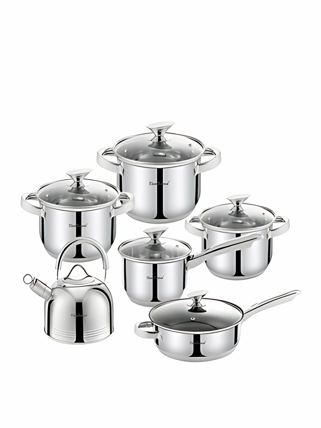 Hause Roland набор кухонной посуды из нержавеющей стали – 12 предметов - Серый металлик