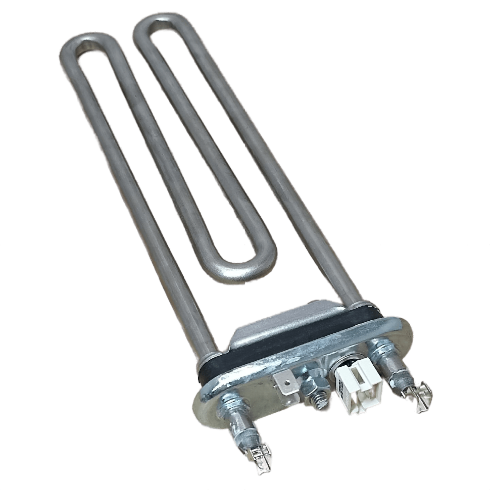 Нагреватель (ТЭН) для стиральной машины Electrolux, Zanussi, AEG KAWAI 1950W, L-235 мм, с отверстием под датчик, прямой, с бортиком, двойные клеммы KAWAI5133