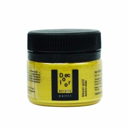 Таир Краска акриловая декоративная Деколор 20 мл золото майя