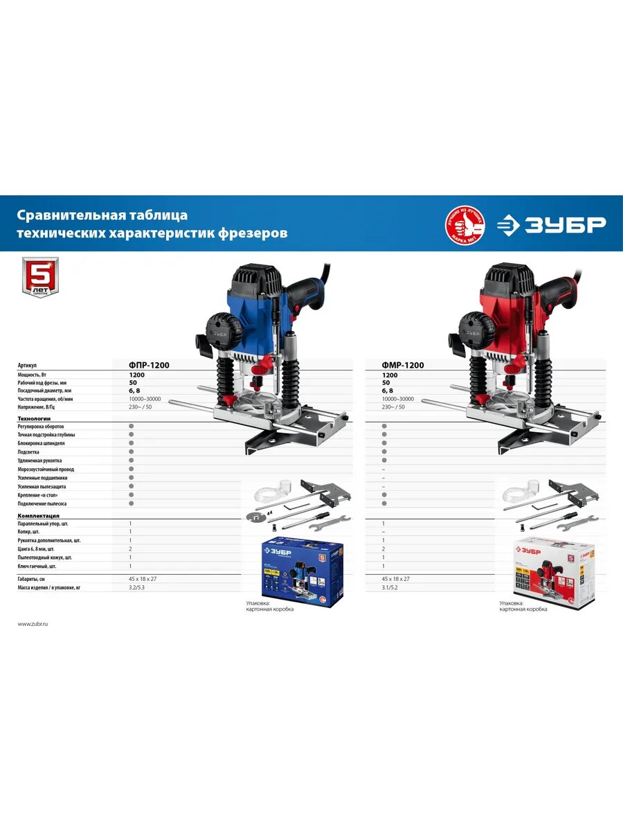 1200 Вт, 50 мм, универсальный фрезер