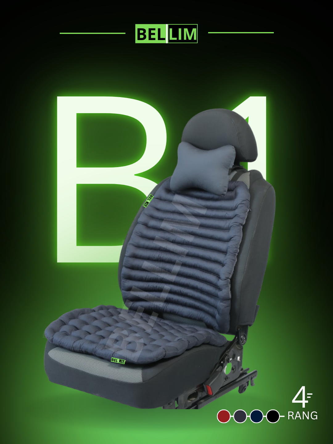 Ортопедические накидки для автомобилей, BELLIM, 3 в 1, B-1, Темно серый, “Отличный выбор в подарок”