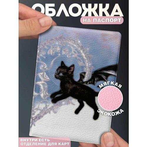 Обложка для паспорта КРАСНИКОВА, белый, черный, голубой