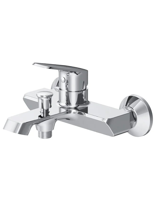 Смеситель для ванны с душем AM.PM Func F8F10000 однорычажный настенный латунный хром вертикальный немецкий