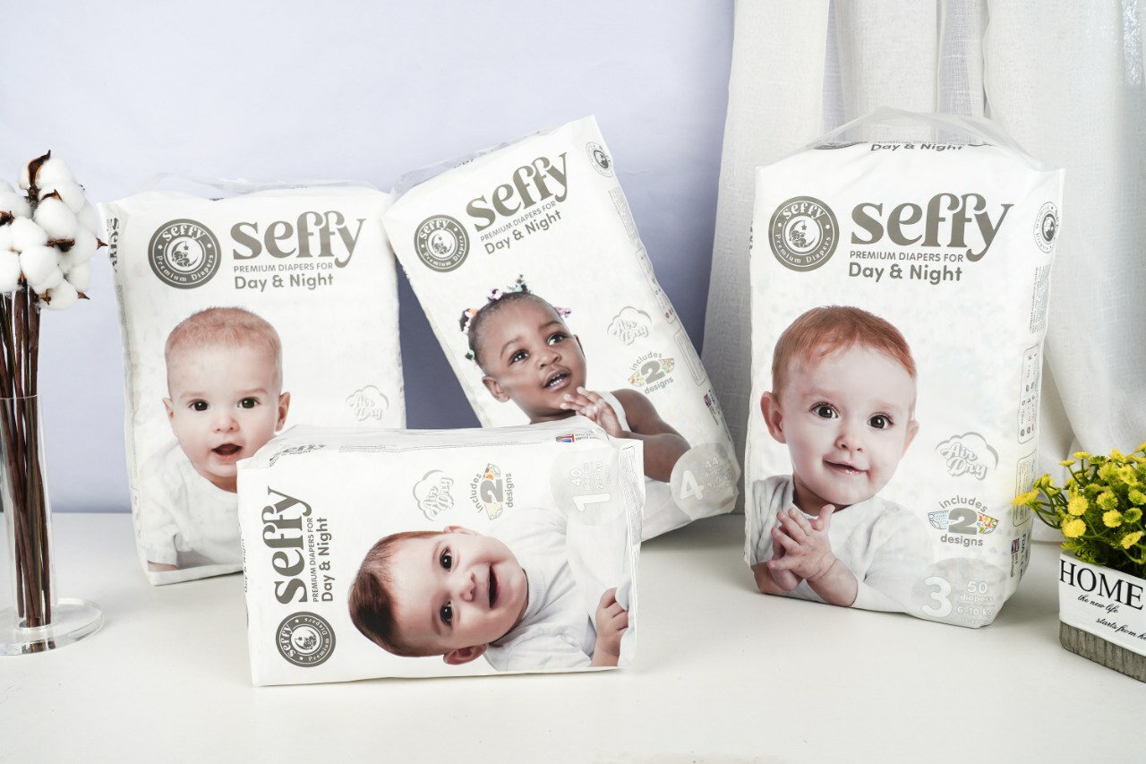 Подгузники-трусики SEFFY, размер 5 для малышей, унисекс, белые, красные — фото 1