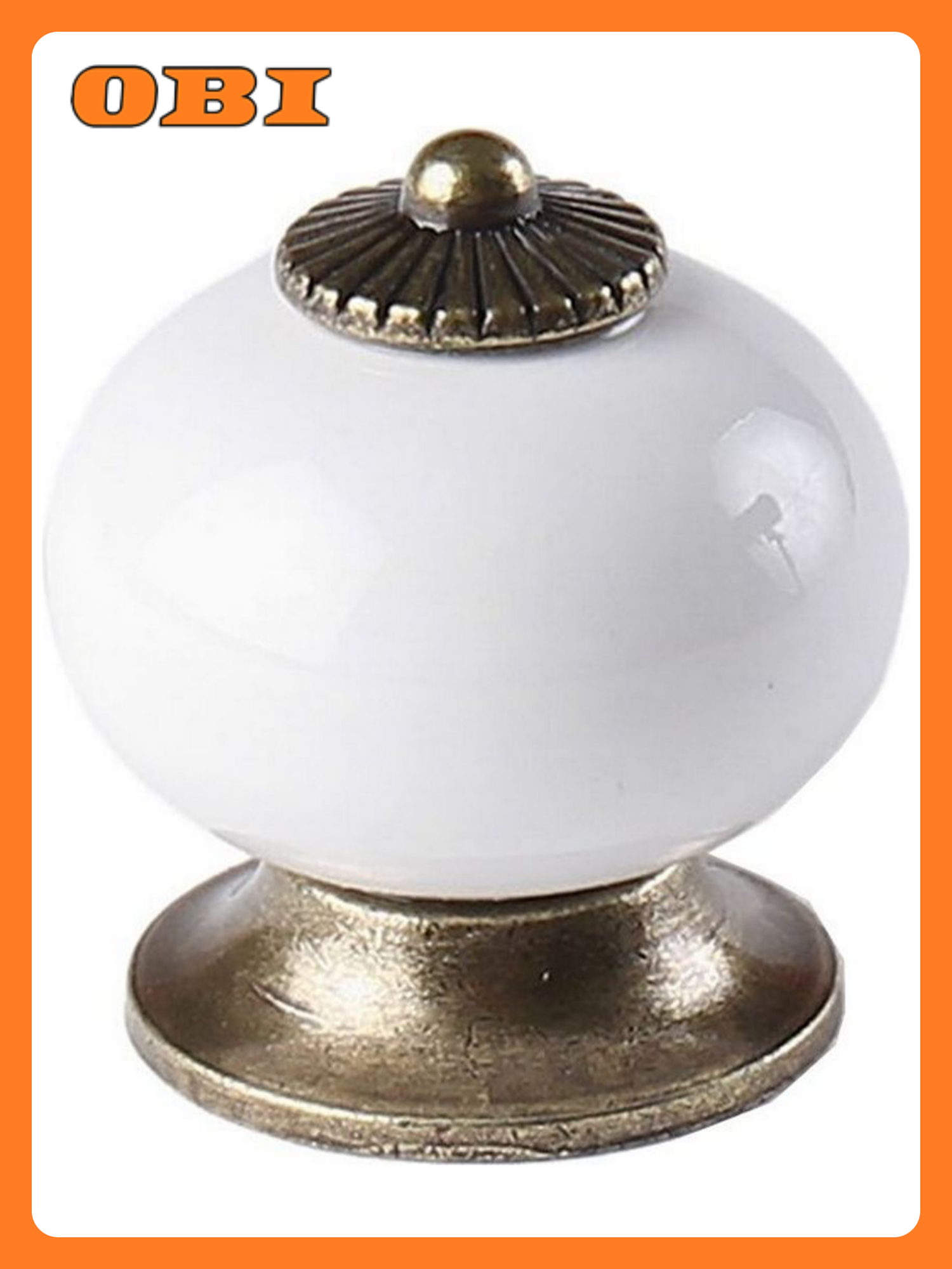 Мебельная ручка Larvij античная бронза керамика цинковый сплав винтовое крепление