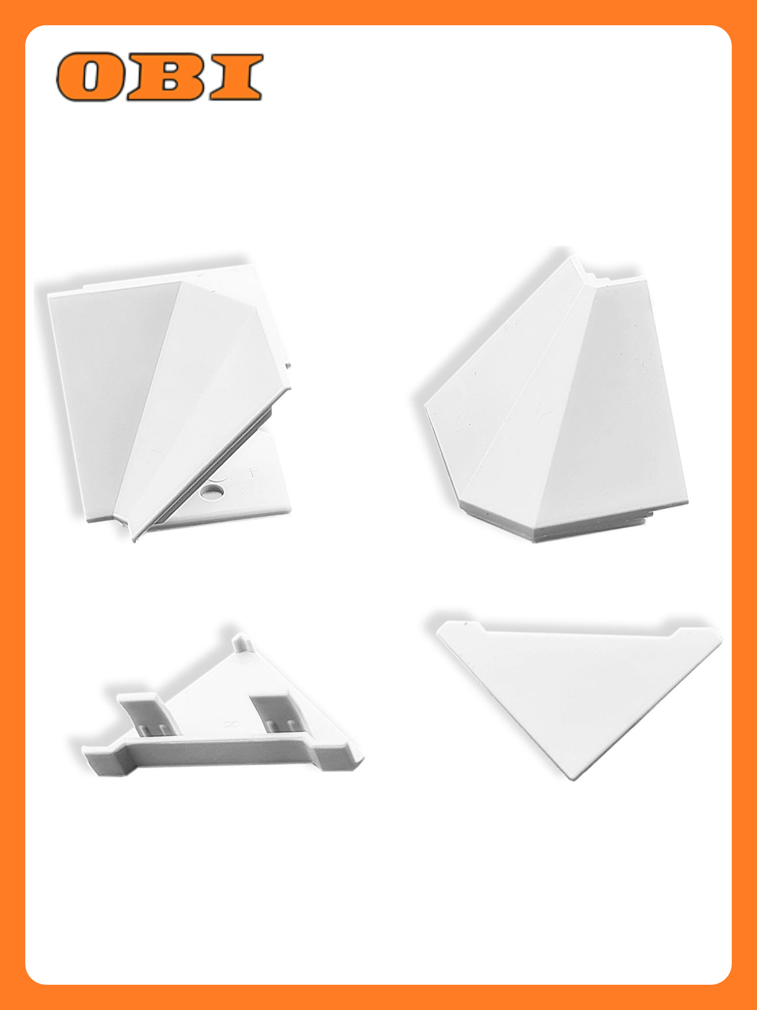 Комплект заглушек для плинтуса пластик матовый белый 4 шт