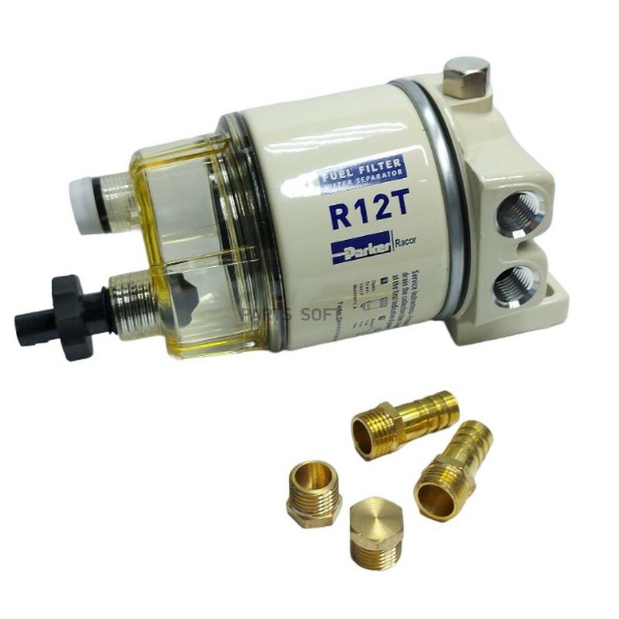 Сепаратор диз. т. в сборе [проточный] вариант [RACOR R12T] (H=180 B=105 Q=x 132 л/час) от официального дистрибьютора VILITAN артикул 11140VLT