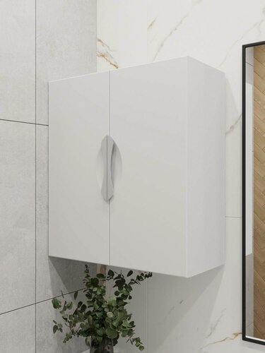 Изображение товара Шкаф, полка для ванной комнаты, навесной, Fauraplus Толедо 55, белый, глянцевый.