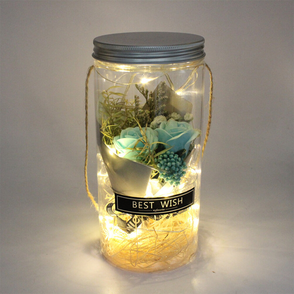 Романтическая вечная роза никогда не увядающая роза ночник бутылка желаний мыло с консервированными цветами стеклянная бутылка желаний с цветком розы