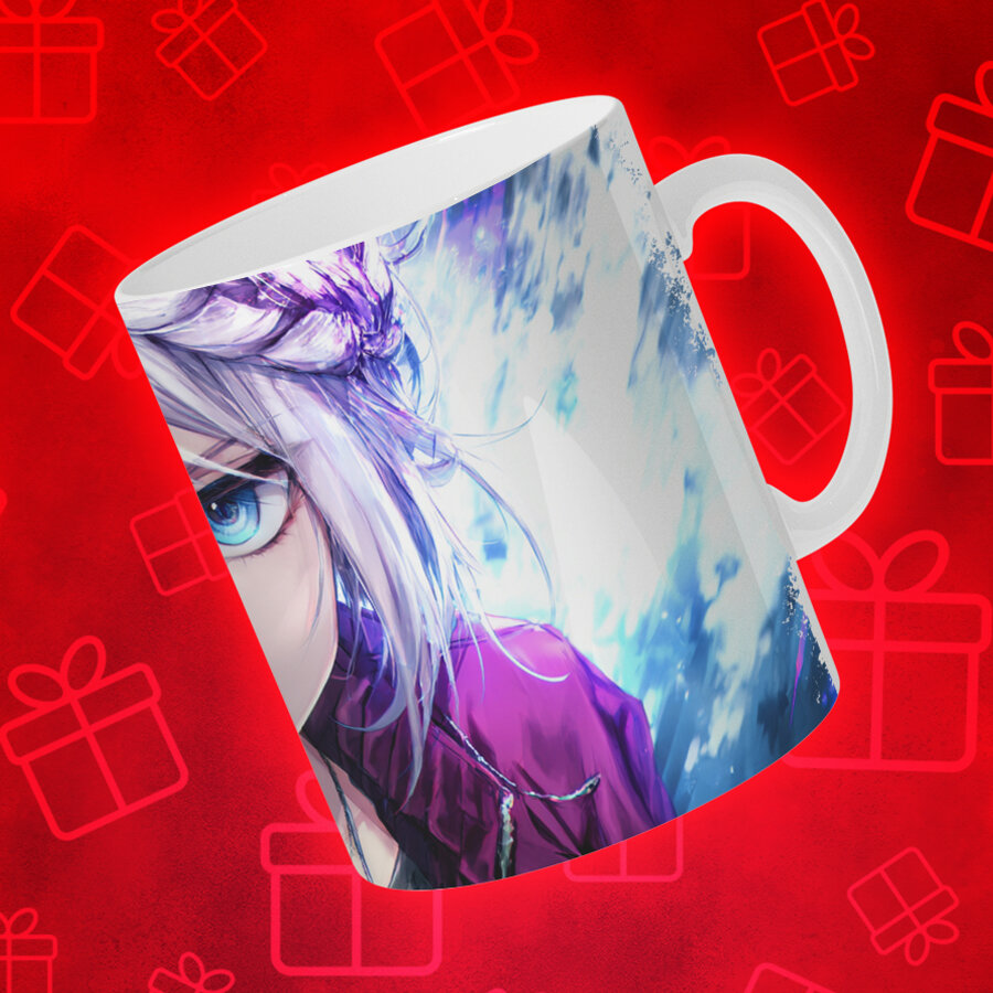 Кружка Аниме, керамическая, яркий принт, для поклонников аниме — фото 1