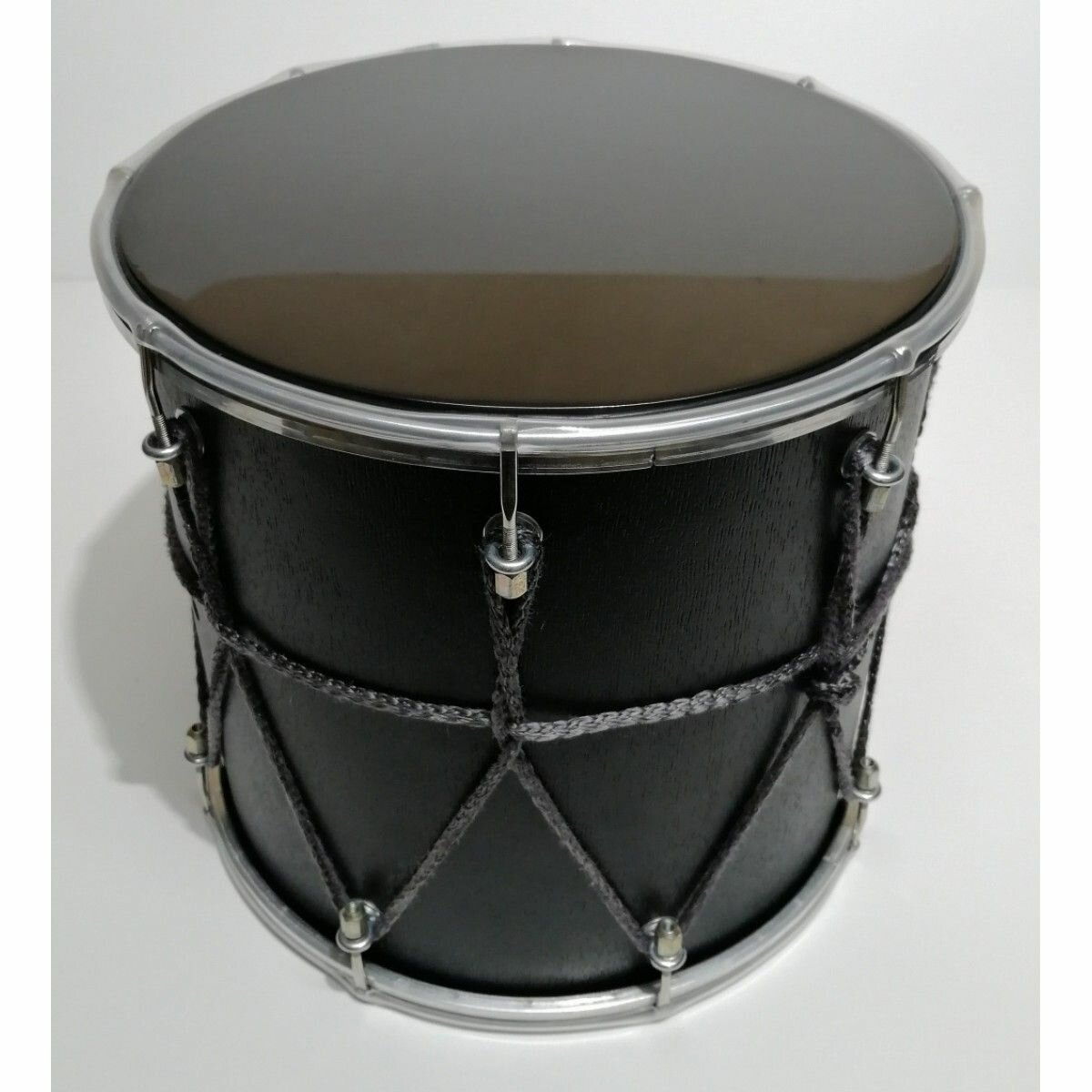 BK-10Blmv Барабан кавказский 10" с веревкой 25х25.4см, цвет - чёрный матовый, Мастерская Бехтеревых