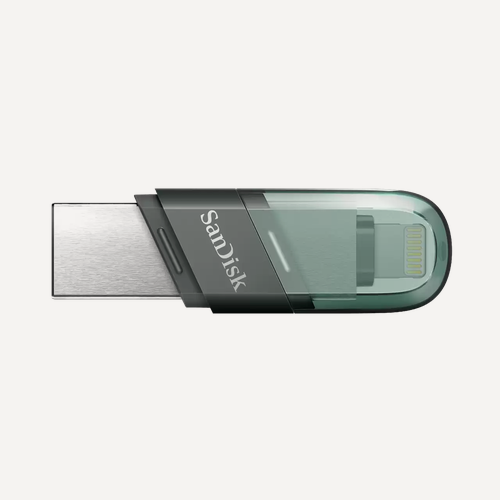 Изображение товара USB флешка SanDisk iXpand Flash Drive Flip 128Gb серебристо-зеленый