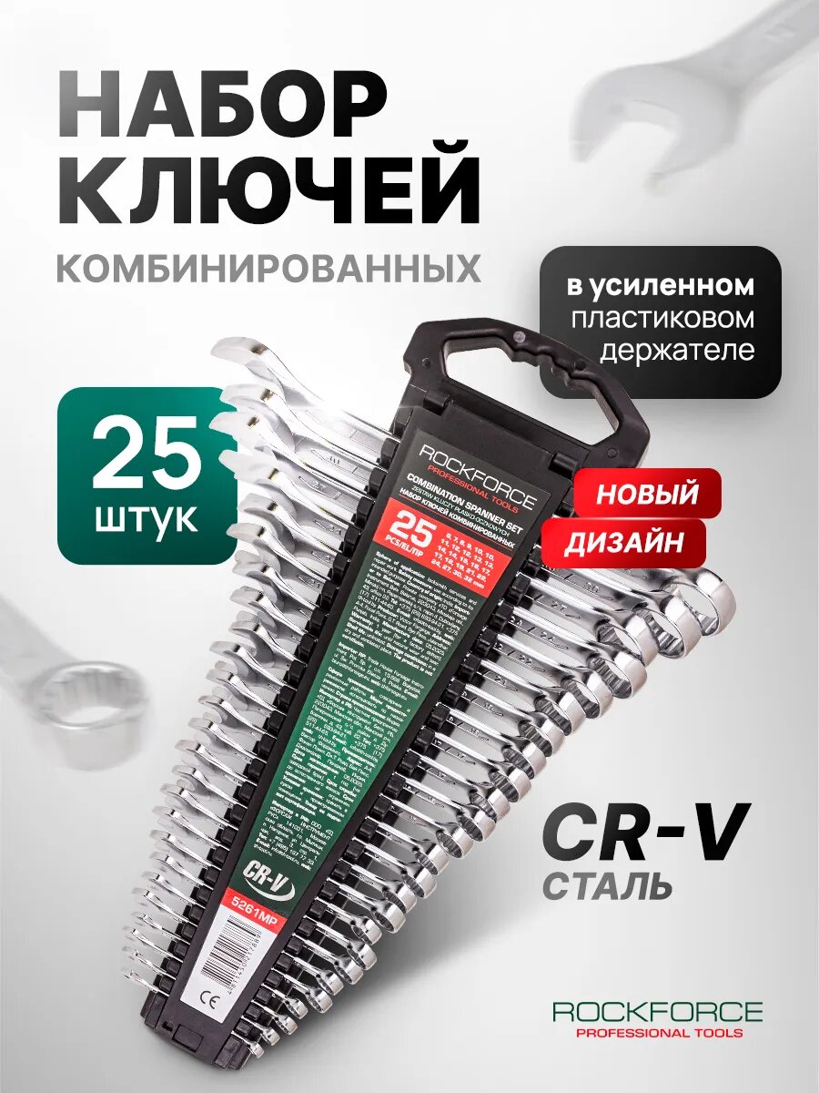 Набор ключей гаечных комбинированных 25 предметов