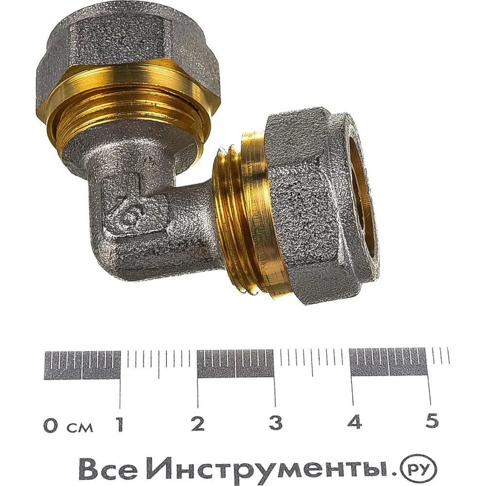 Угольник 16х16 ц/ц Rvc RC 00669, металл, для подсоединения труб из металлопластика — фото 1