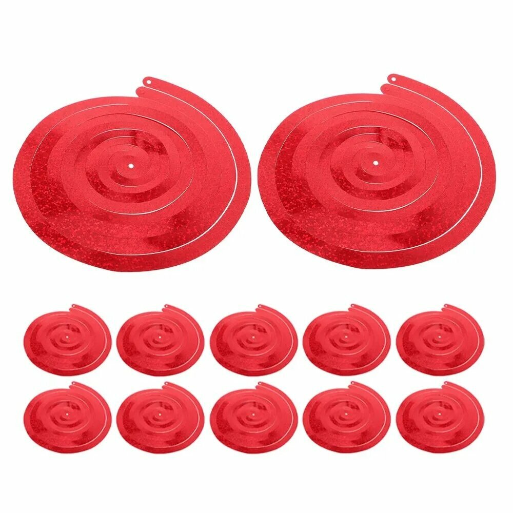 Красные спиральные гирлянды из пэт для украшения стен, потолков и дверей