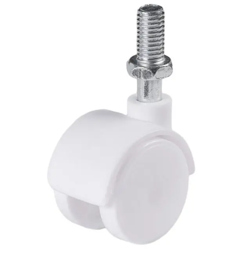 Колесо поворотное без тормоза 50 мм до 50 кг с резьбой М10 цвет белый