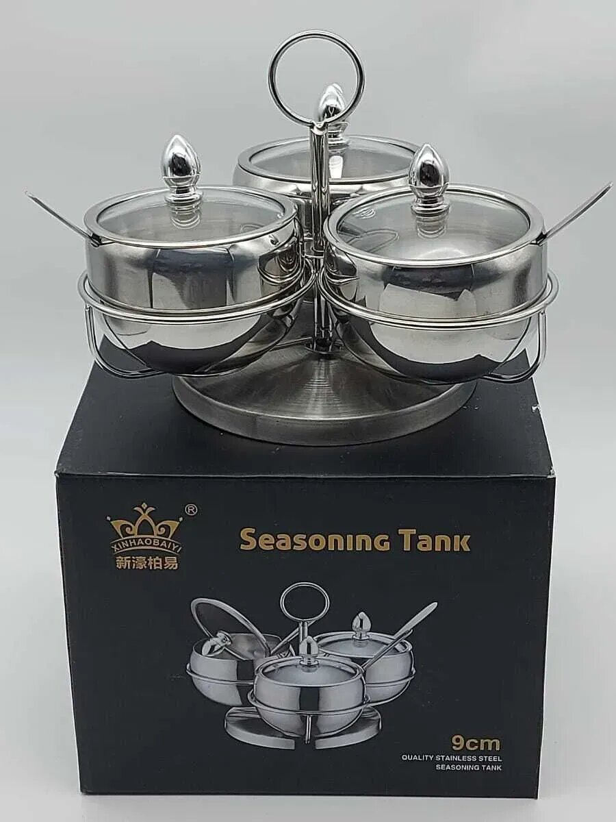 Сахарница с крышкой с ложкой набор 3 штуки