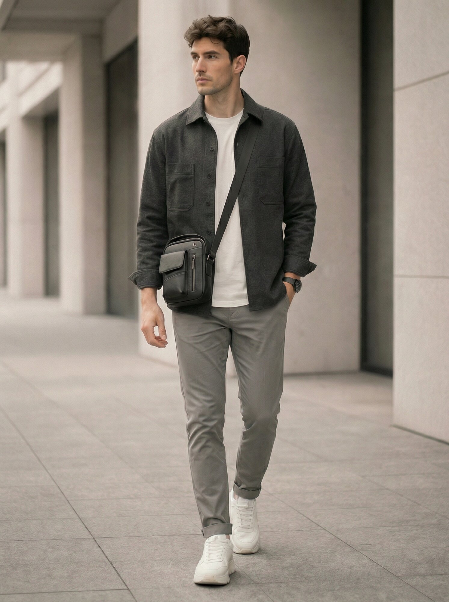 Сумка FAUSTINI, фактура гладкая, черный — фото 1