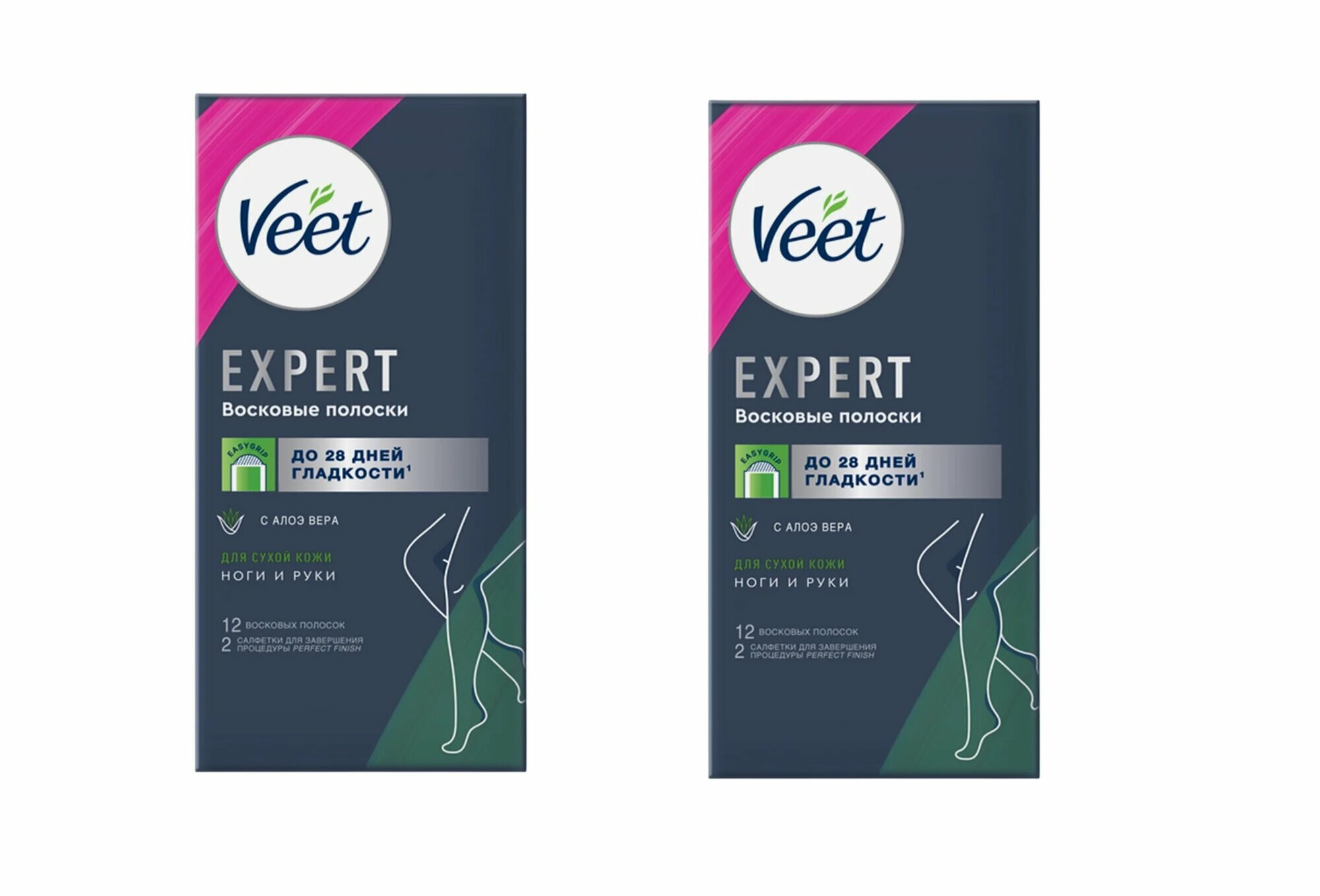 Восковые полоски Veet Expert для сухой кожи, 12шт 2упаковки
