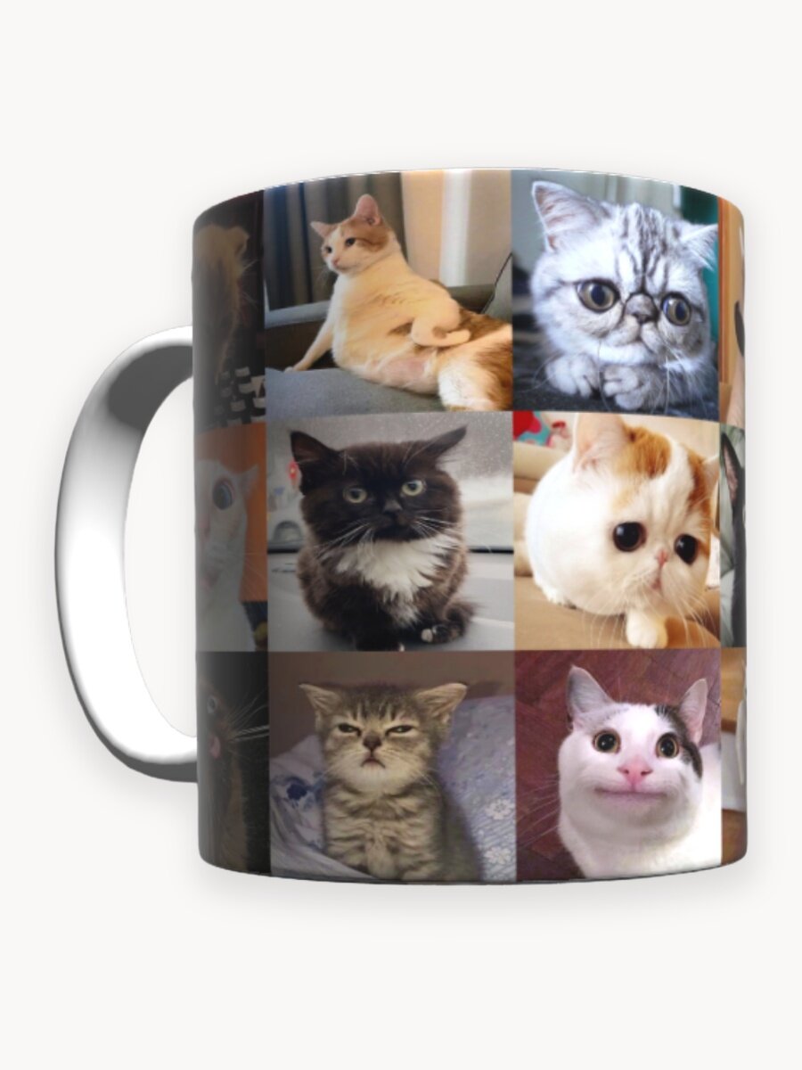 Кружка с приколом мем Котики прикольные Мемные коты