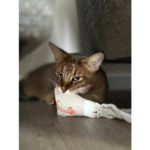 Игрушка для кота AHTEЙKA Заяц Зёва с кошачьей мятой и погремушкой