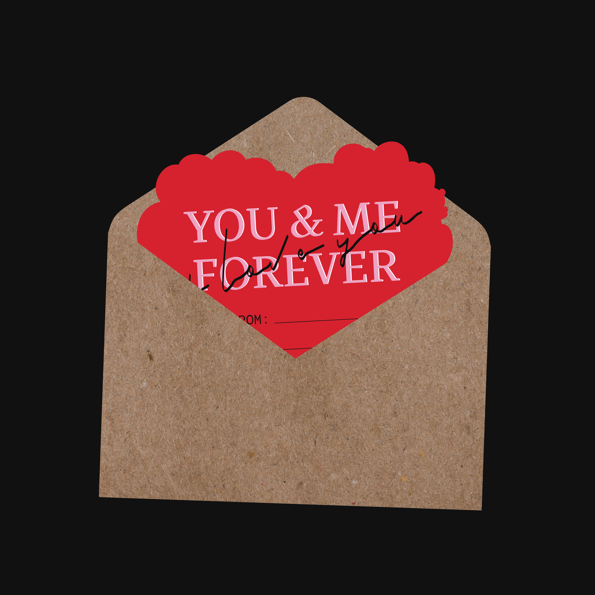 OYEME forever isn't what it used to be / авторская открытка-валентинка «you & me» / 120х100 мм — фото 1