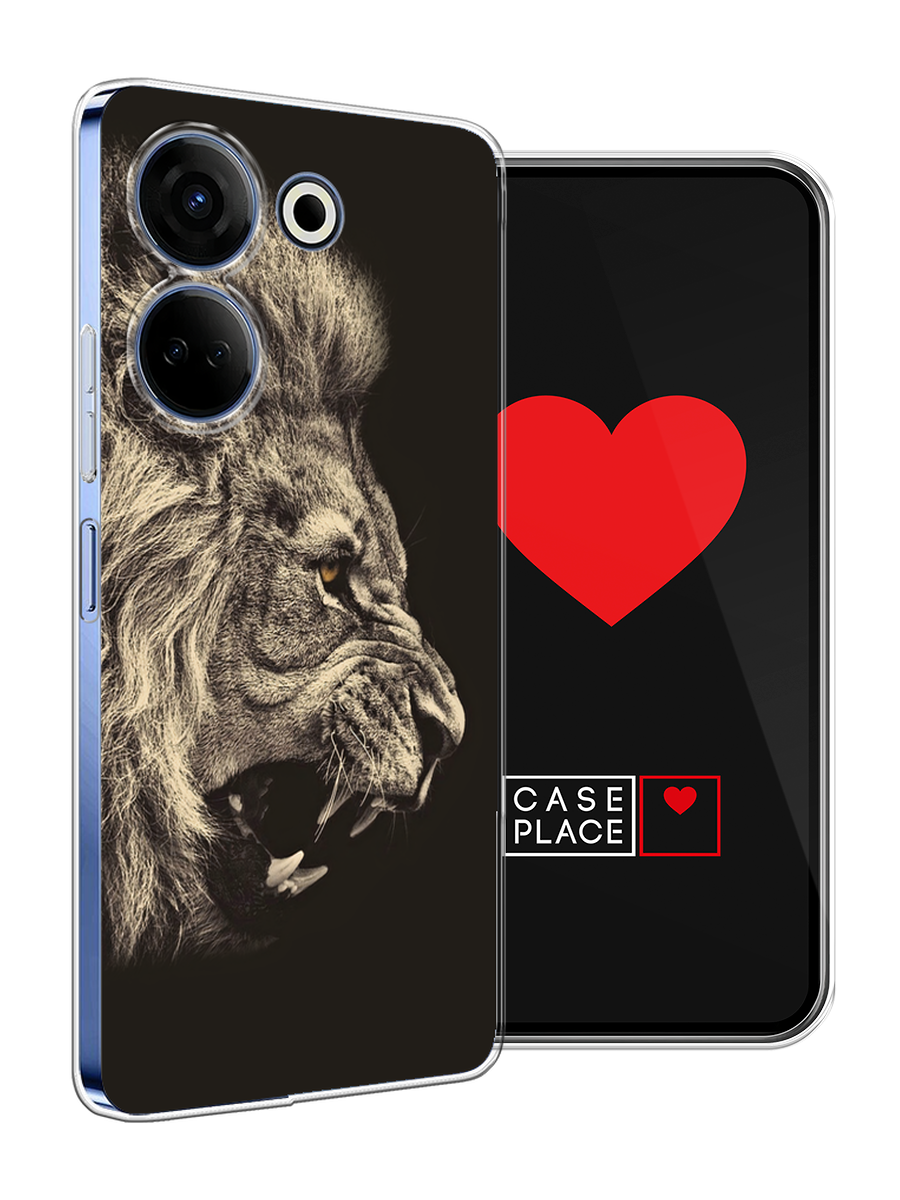 Чехол на Tecno Camon 20 / Техно Камон 20 с принтом Львиный рык 2 — фото 1