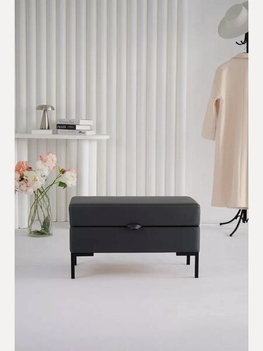 Изображение товара Банкетка Экокожа с ящиком на металлических ножках 77х38х45