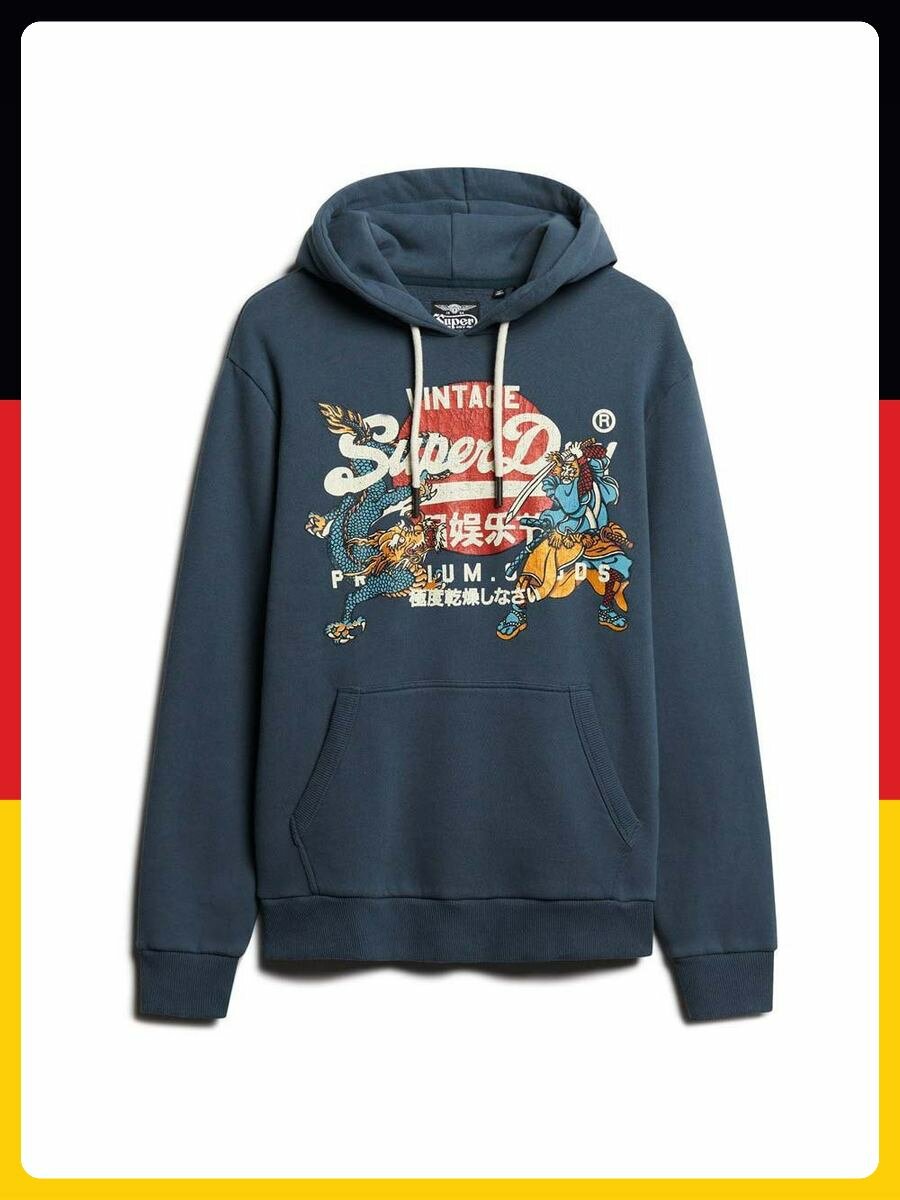 Толстовка спортивная Superdry, размер _XL, , синий