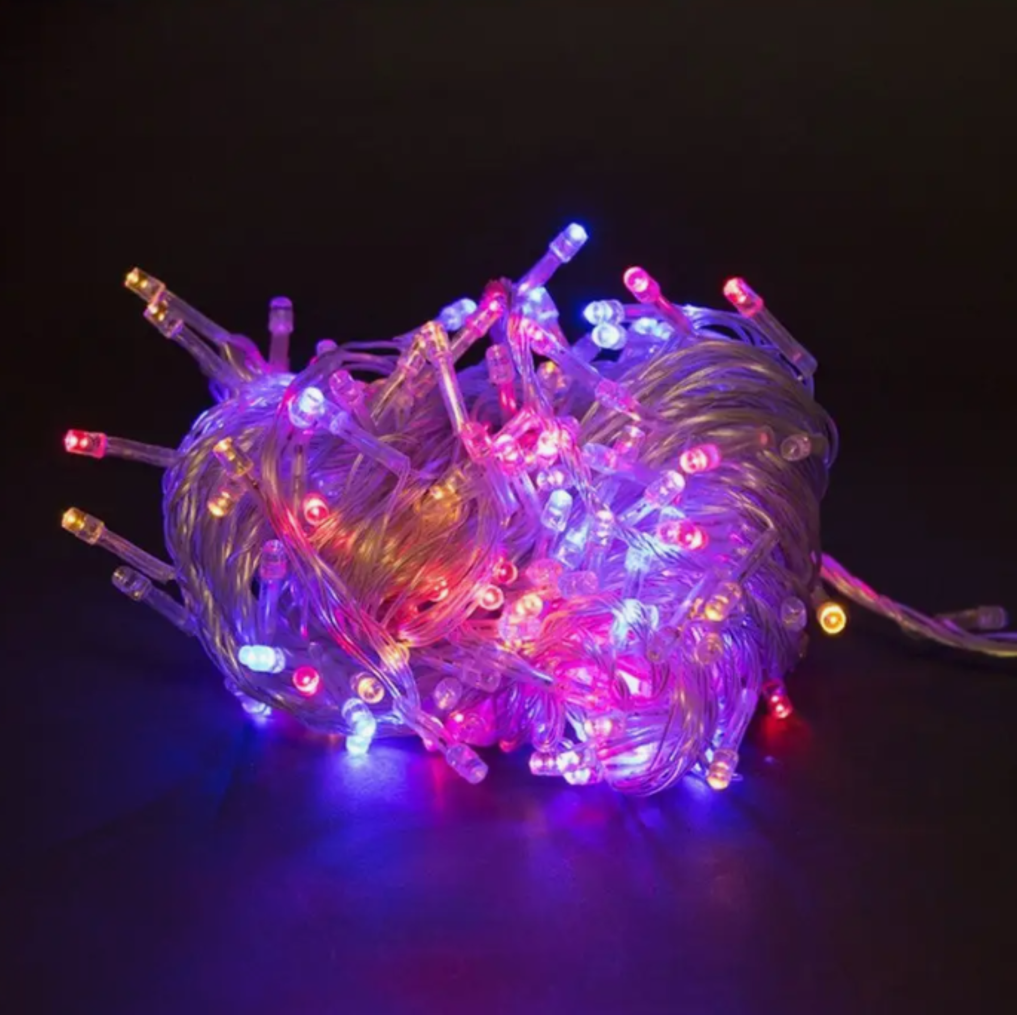 Новогодняя гирлянда светодиодная линейная, 180 LED, разноцветная, прозрачный провод, 12 метров