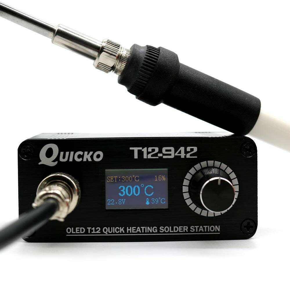 Quicko T12-942 MINI OLED цифровая паяльная станция T12-907 ручка с паяльником T12-K сварочный инструмент