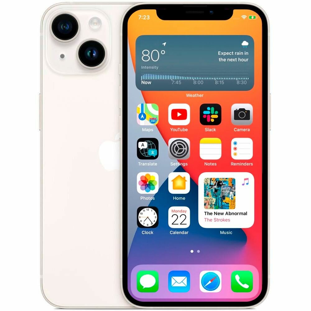 Смартфон APPLE iPhone 14 "Сияющая звезда", 6,1", 12МП, 128ГБ, NFC — фото 1