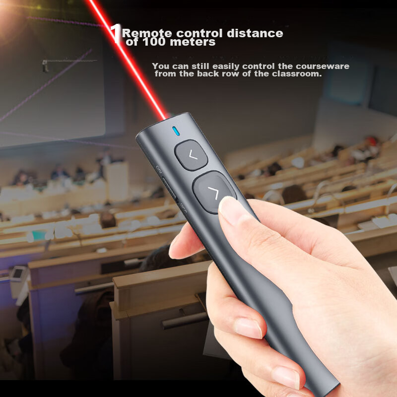 Nuowei Charging PPT Remote Page-Turning Pen for Teachers, Compatible with HiWor Whiteboard, Laser Pointer, Supports Hyperlink Switching, Teaching Pointer, 100-Meter Remote Control, 360° Rotation, Red Light, N95 — фото 1