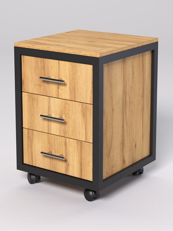 Тумба Т-02 "стронг" в стиле лофт, Дуб Золотистый. Производитель товара - компания Westcom.