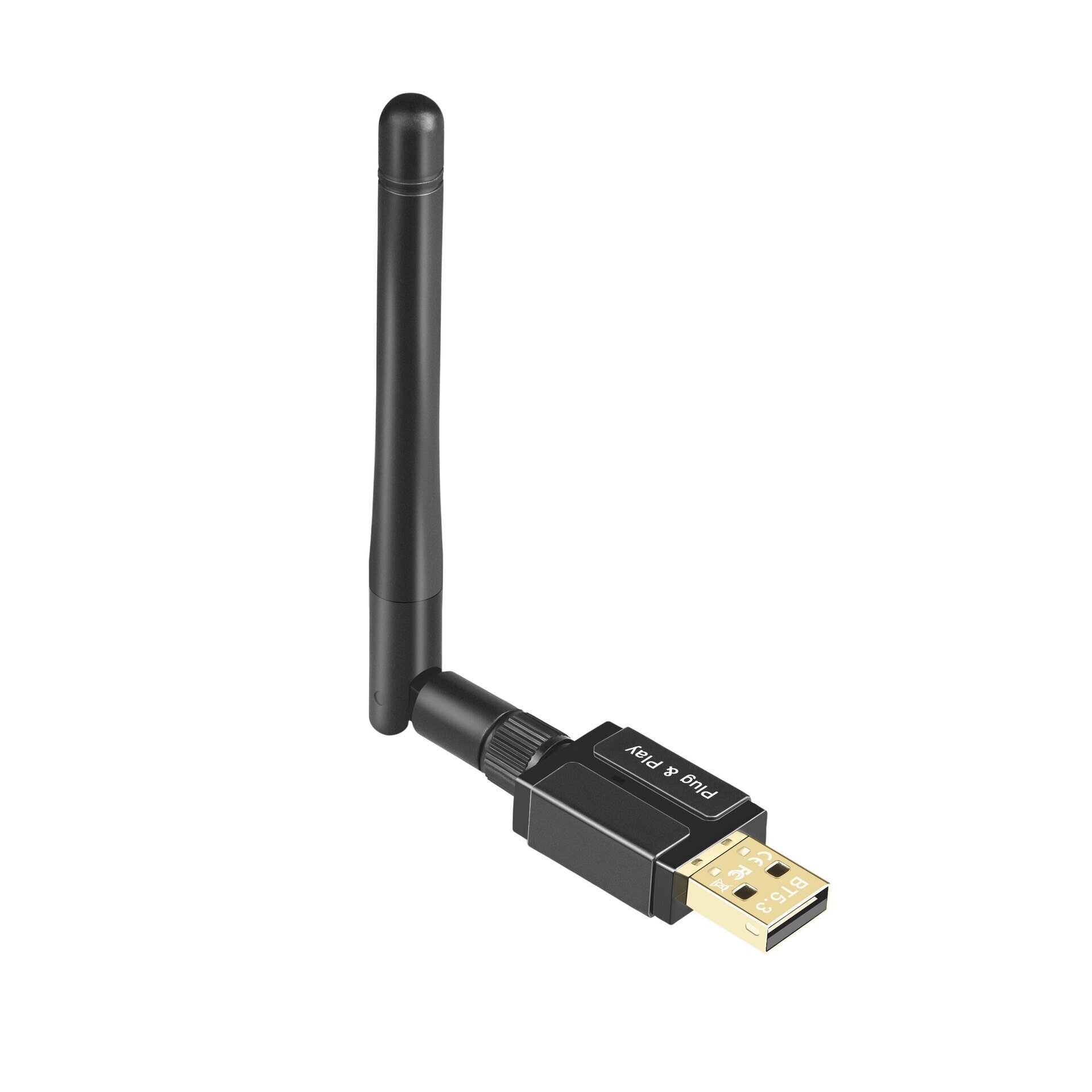 USB Bluetooth 5.4 адаптер с антенной, 150м, для ПК, компьютера, колонок, наушников, геймпада Windows 8.1 / 10 / 11 — фото 1