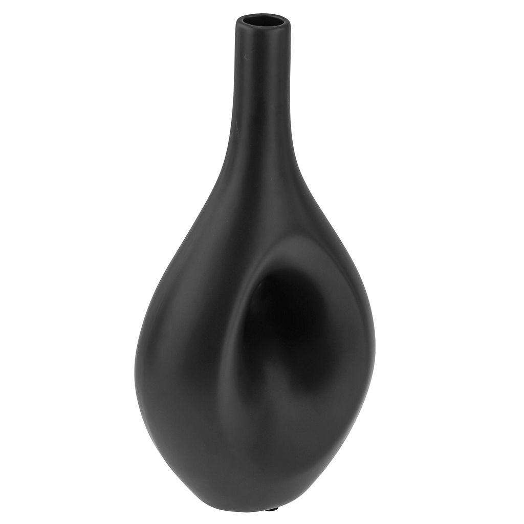 Ваза настольная керамическая "Кейптаун" 1,1л, черный, матовая глазурь — фото 1