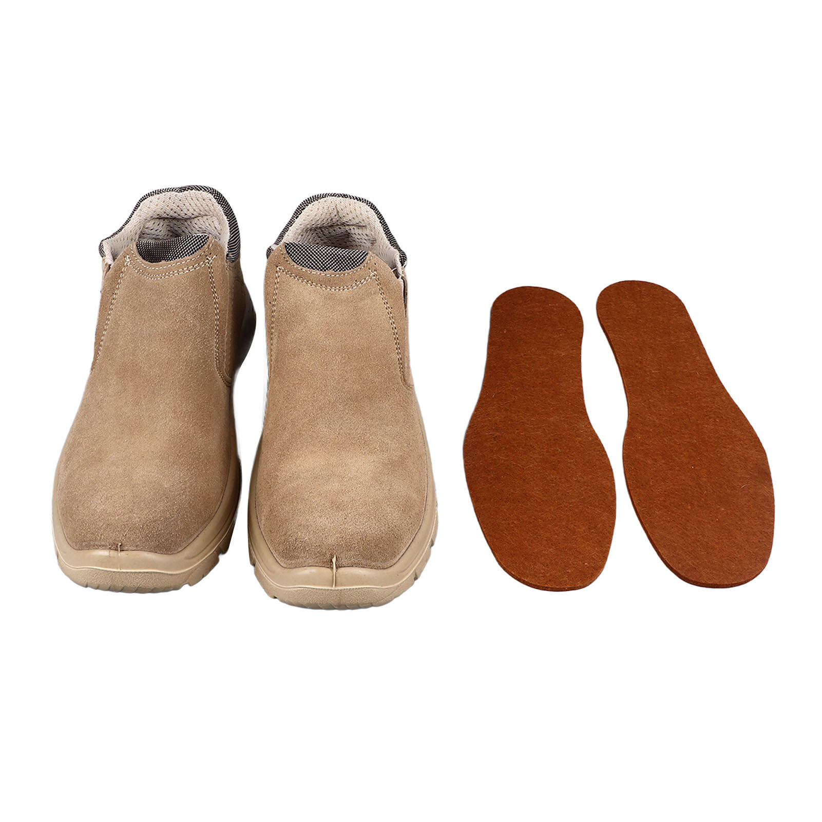 Мужские рабочие ботинки со стальным носком дышащие замшевые с защитой от проколов на сплошной подошве размер 41