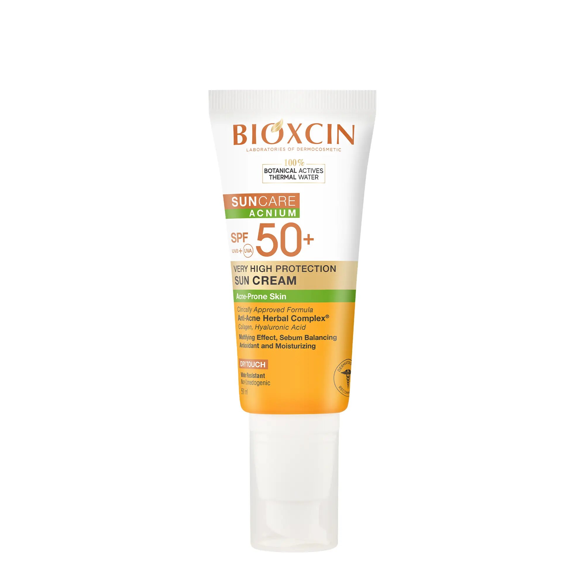 Солнцезащитный крем для лица Bioxcinc SPF 50+, против акне, для всех типов, в тюбике — фото 1