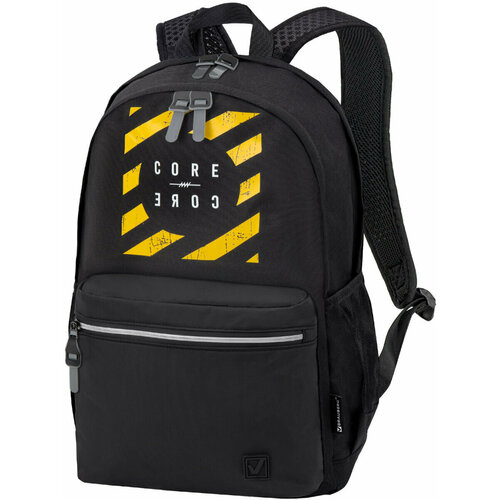 Рюкзак мужской женский, школьный спортивный городской, для подростка черный, 2 отделения, 46х31х15 см, Brauberg Fashion City, 273838