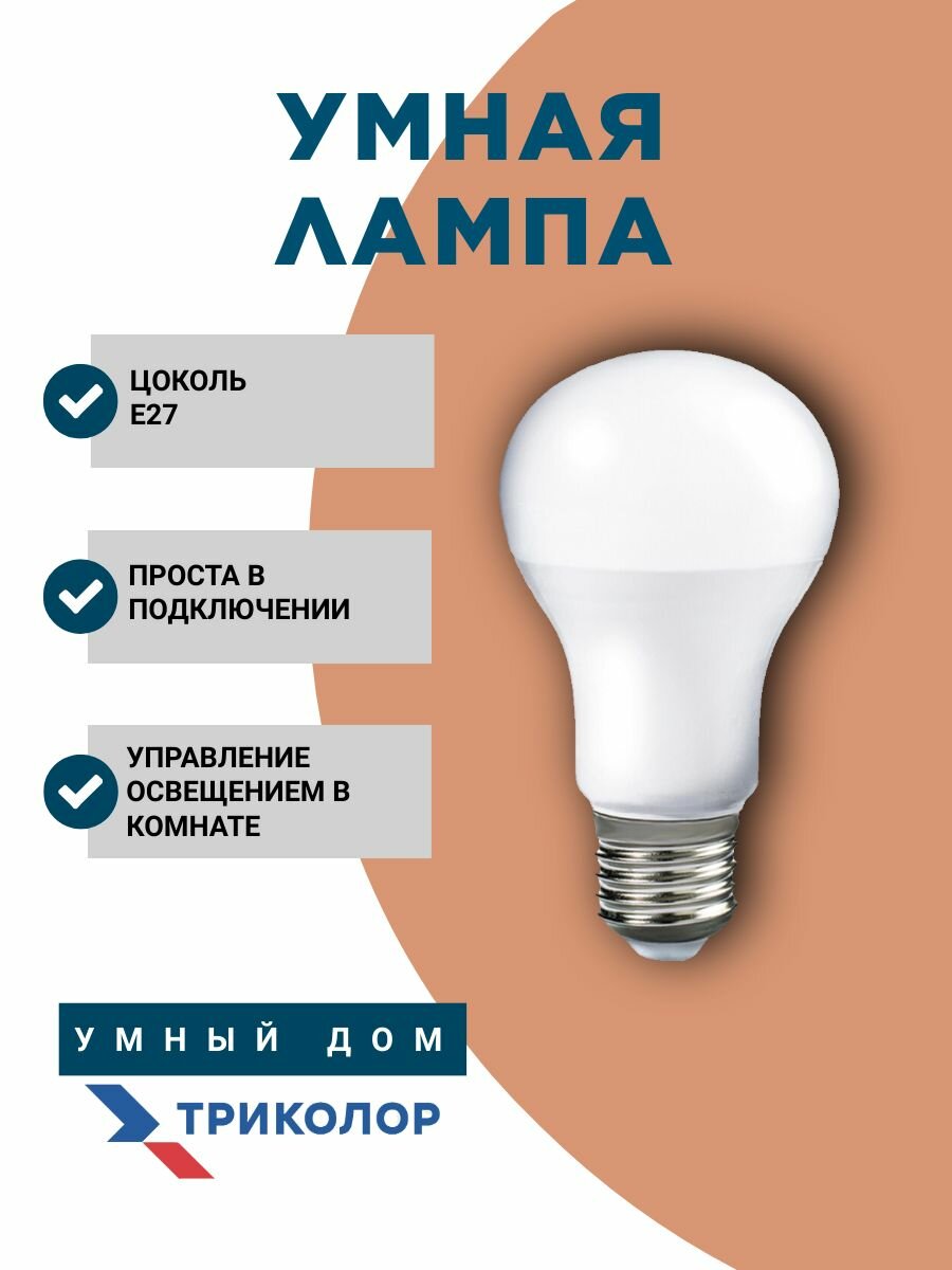 Умная лампа Триколор BDHM8E27W70-I1 цоколь E27 мощность 7Вт дневной белый свет