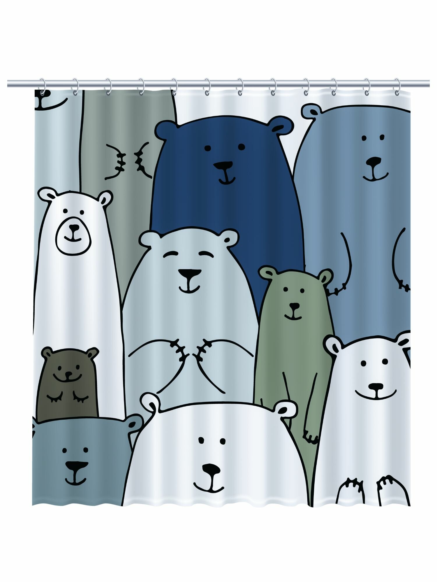 Штора для ванной Fixsen Bear 180x200 см полиэстер цвет мультиколор