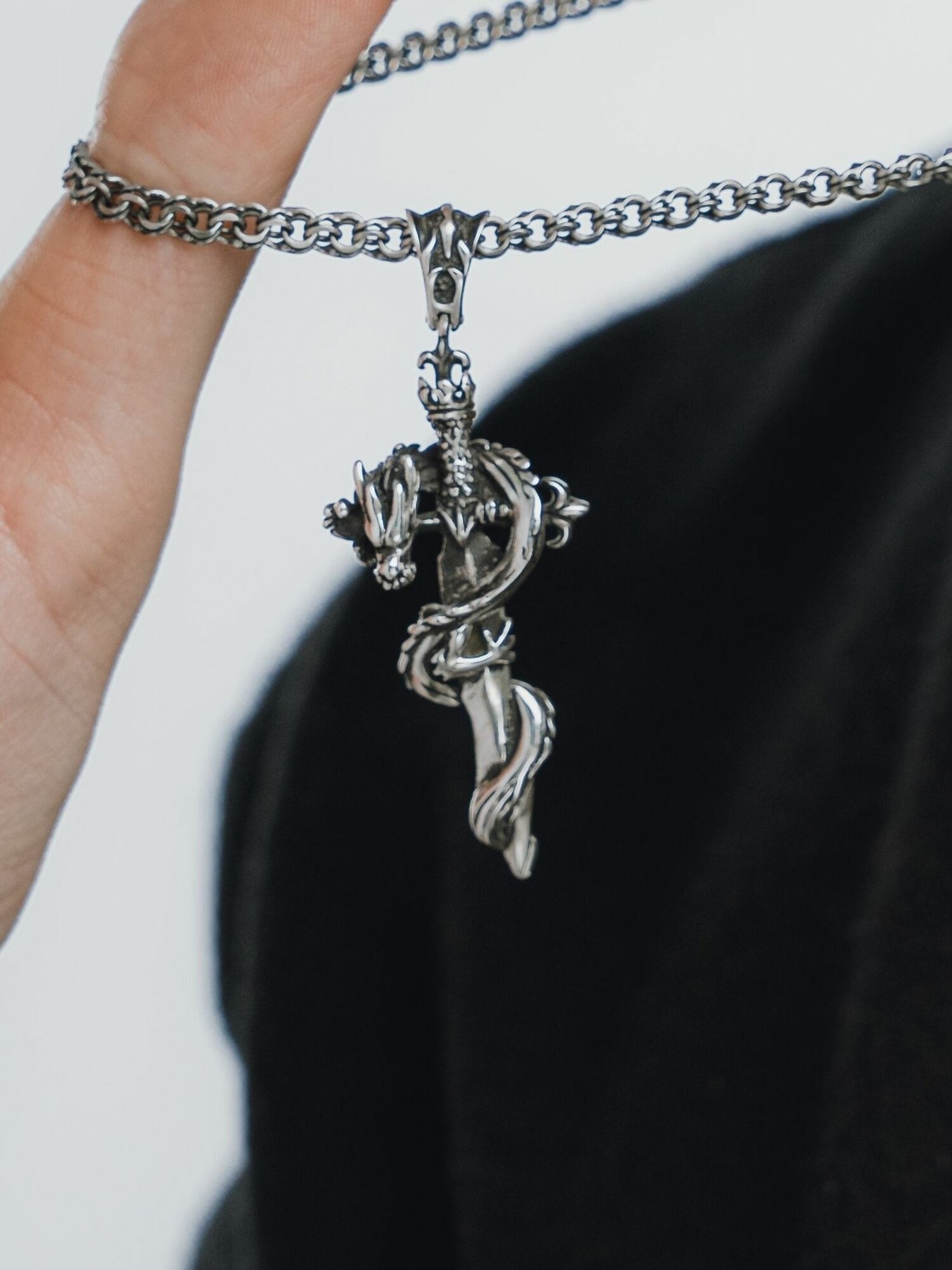 Подвеска baltSilver, серебро, 925 проба, чернение, размер 6.4 см., серебристый