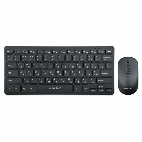 Набор беспроводной GEMBIRD KBS-9100, клавиатура 78 клавиш, мышь 4 кнопки, 1600 DPI, 2.4 ГГц, черный
