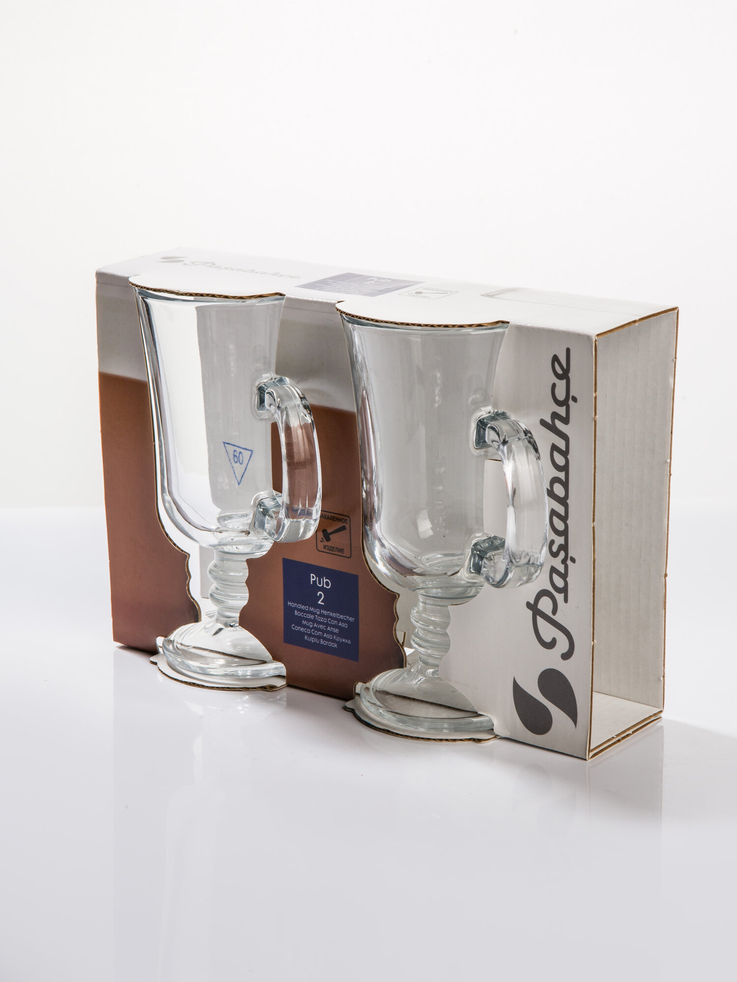 Набор стеклянных кружек для чая/кофе/глинтвейна 215 мл 2 шт. Pasabahce — фото 1