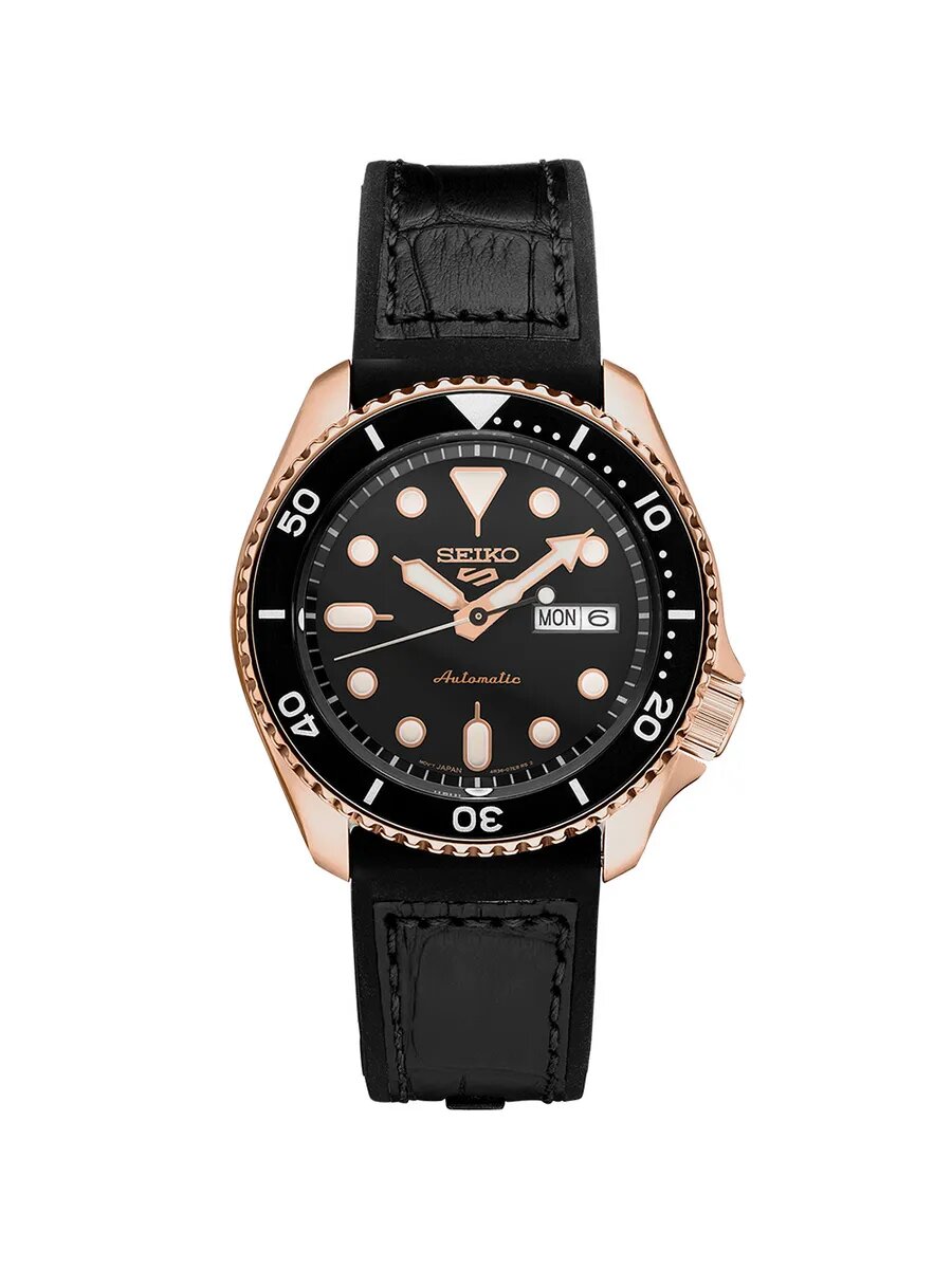 Наручные часы SEIKO 5 Sports, чёрно-золотистый — фото 1