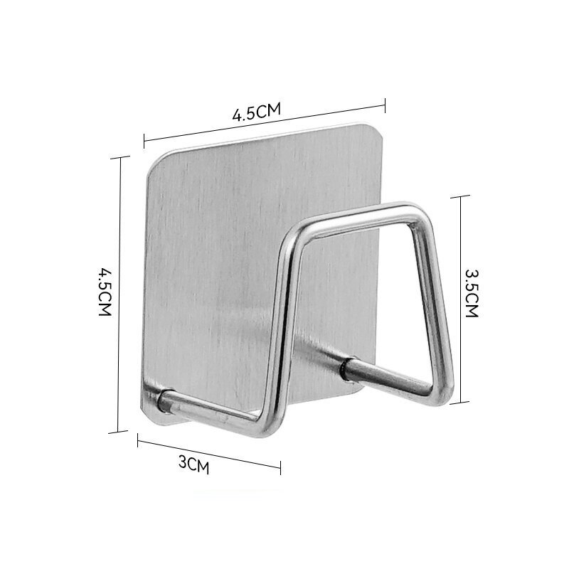 Держатель крючок кухонный для губки самоклеющийся настенный хромированный 2 штуки